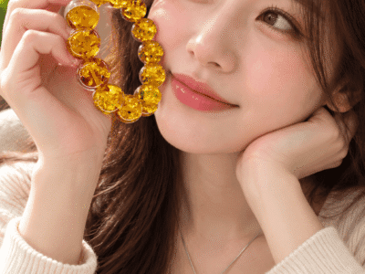 Chuỗi hổ phách và cô gái xinh đẹp