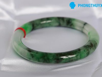 Vòng tay cẩm thạch bản tròn sơn thủy
