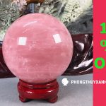 quả cầu thạch anh hồng đường kính 100mm - Phong Thuỷ Xanh