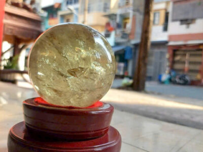 Qủa cầu thạch anh vàng đường kính 10cm