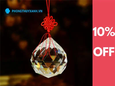 Quả cầu treo treo thuỷ tinh vát cạnh