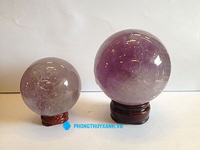 Qủa cầu phong thủy đá thạch anh tím