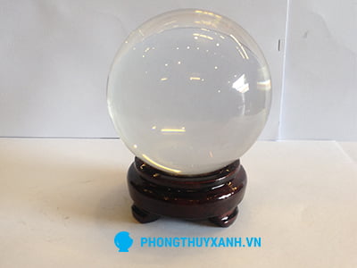Qủa cầu phong thủy thủy tinh trong suốt