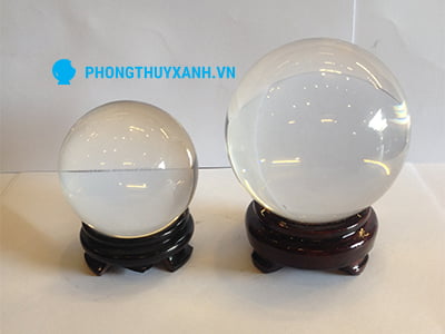 Qủa cầu phong thủy thủy tinh trong suốt 3