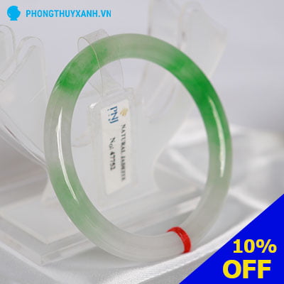Vòng tay cẩm thạch xanh lí ni tay 52 - Phong Thuỷ Xanh